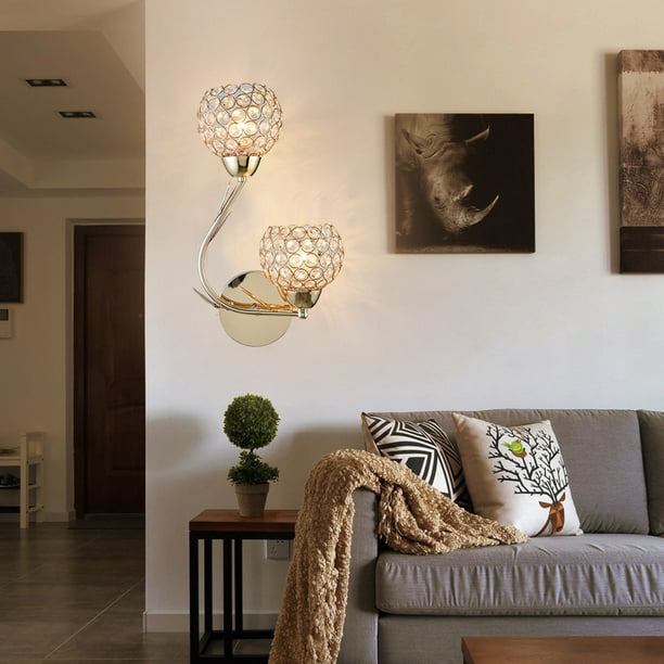 Modern LED Crystal Wall Lamp Sconce Light Bulb Bedroom Bedside Hallway Lightings 